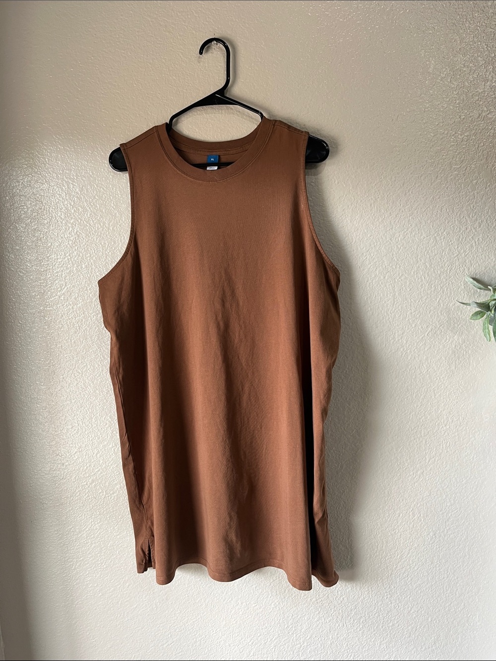 Old Navy Sleeveless Tank Tunic Midi Dress Warm Brown Sz XL Casual Summer